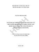Tuân thủ quy trình chăm sóc vết mổ sạch của điều dưỡng hộ sinh tại các khoa ngoại sản bệnh viện đa khoa tây ninh năm 2022 và một số yếu tố ảnh hưởng