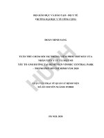 Tuân thủ chăm sóc dự phòng viêm phổi thở máy của nhân viên y tế và một số yếu tố ảnh hưởng tại bệnh viện vinmec central park  thành phố hồ chí minh năm 2020