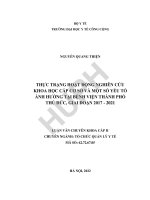 Thực trạng hoạt động nghiên cứu khoa học cấp cơ sở và một số yếu tố ảnh hưởng tại bệnh viện thành phố thủ đức giai đoạn 2017 2021