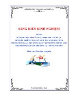 (Skkn 2023) sử dụng một số kỹ thuật dạy học tích cực để phát triển năng lực hợp tác cho học sinh trong môn giáo dục công dân tại trường trung học phổ thông nguyễn trường tộ   hưng nguyên