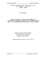 Luận văn thạc sĩ nâng cao hiệu quả tổ chức hoạt động thông tin tại thư viện trường đại học ngoại thương hà nội phục vụ sự nghiệp đổi mới giáo dục