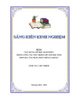 (Skkn 2023) xây dựng lớp học hạnh phúc trong công tác chủ nhiệm lớp cho học sinh thpt qua ứng dụng phần mềm class123