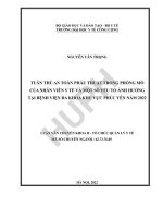 Tuân thủ an toàn phẫu thuật trong phòng mổ của nhân viên y tế và một số yếu tố ảnh hưởng tại bệnh viện đa khoa khu vực phúc yên năm 2022