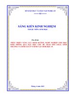 (Skkn 2023) phát triển năng lực định hƣớng nghề nghiệp cho học sinh thông qua dạy học chủ đề trao đổi chất, sinh trƣởng và sinh sản ở vi sinh vật sinh học 10