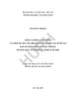 Chất lượng cuộc sống và một số yếu tố liên quan ở người cao tuổi tại hai xã đào viên và châu phong trên địa bàn huyện quế võ, tỉnh bắc ninh năm 2020