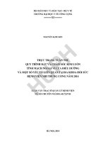 Thực trạng tuân thủ quy trình đặt và chăm sóc kim luồn tĩnh mạch ngoại vi của điều dưỡng và một số yếu tố liên quan tại ba khoa hồi sức bệnh viện nhi trung ương năm 2014