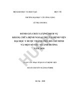Đánh giá chất lượng dịch vụ khám, chữa bệnh ngoại trú tại bệnh viện đại học y dược thành phố hồ chí minh và một số yếu tố ảnh hưởng năm 2020