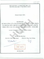 Đánh giá sự hài lòng của người bệnh về chất lượng dịch vụ khám chữa bệnh tại khoa khám, chữa bệnh theo yêu cầu của bệnh viện bạch mai năm 2008