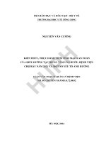 Kiến thức, thực hành tiêm tĩnh mạch an toàn của điều dưỡng tại trung tâm ung bướu, bệnh viện chợ rẫy năm 2021 và một số yếu tố ảnh hưởng