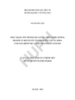 Thực trạng tổn thương do vật sắc nhọn của điều dưỡng, hộ sinh và một số yếu tố ảnh hưởng tại các khoa lâm sàng bệnh viện a tỉnh thái nguyên năm 2019