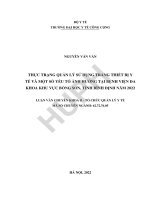 Thực trạng quản lý sử dụng trang thiết bị y tế và một số yếu tố ảnh hưởng tại bệnh viện đa khoa khu vực bồng sơn, tỉnh bình định năm 2022
