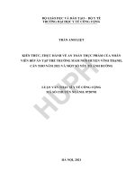 Kiến thức, thực hành về an toàn thực phẩm của nhân viên bếp ăn tập thể trường mầm non huyện vĩnh thạnh, cần thơ năm 2021 và một số yếu tố ảnh hưởng