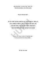 Tuân thủ bảng kiểm an toàn phẫu thuật của nhân viên y tế và một số yếu tố ảnh hưởng tại bệnh viện chợ rẫy thành phố hồ chí minh năm 2020