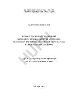 Kết quả thanh quyết toán chi phí khám, chữa bệnh bảo hiểm y tế năm 2019 2021 của cơ quan bảo hiểm xã hội với bệnh viện c đà nẵng và một số yếu tố ảnh hưởng