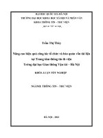 Luận văn thạc sĩ nâng cao hiệu quả công tác tổ chức và bảo quản vốn tài liệu tại trung tâm thông tin thư viện trường đại học giao thông vận tải hà nội