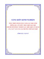 (Skkn 2023) phát triển phẩm chất, năng lực học sinh thông qua tổ chức thực hiện dạy học chủ đề stem phần “momen lực  điều kiện cân bằng của vật” vật lí 10
