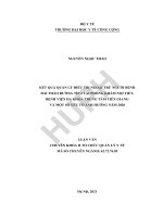 Kết quả quản lý điều trị ngoại trú người bệnh đái tháo đường típ 2 tại phòng khám nội tiết, bệnh viện đa khoa trung tâm tiền giang và một số yếu tố ảnh hưởng năm 2020