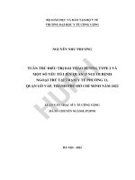 Tuân thủ điều trị đái tháo đường type 2 và một số yếu tố liên quan ở người bệnh ngoại trú tại trạm y tế phường 11, quận gò vấp, thành phố hồ chí minh năm 2022