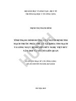 Tình trạng dinh dưỡng của người bệnh tim mạch trước phẫu thuật tại khoa tim mạch và lồng ngực bệnh viện hữu nghị việt đức năm 2018 và yếu tố liên quan