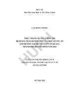 Thực trạng quản lý điều trị người bệnh đái tháo đường týp 2 và một số yếu tố ảnh hưởng tại trung tâm y tế quận 1, thành phố hồ chí minh năm 2021