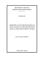 (Luận văn) ảnh hưởng của quản trị nguồn nhân lực đến sự gắn kết của nhân viên đối với tổ chức tại tổng công ty điện lực tphcm , luận văn thạc sĩ