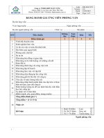 Bảng đánh giá ứng viên phỏng vấn