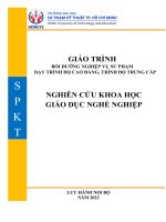 Nghiên cứu khoa học giáo dục nghề nghiệp (giáo trình bồi dưỡng nghiệp vụ sư phạm dạy trình độ cao đẳng, trình độ trung cấp)