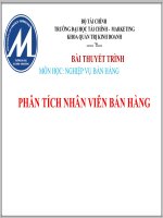 Tiểu Luận  - Nghiệp Vụ Bán Hàng - Đề Tài - Phân Tích Nhân Viên Bán Hàng
