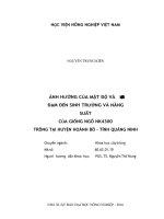 Đánh giá khả năng thích ứng của một số mẫu giống đậu tương nhập nội ở vụ xuân hè hè thu và thu đông năm 2015 tại gia lâm hà nội