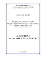 Ổn định hóa cổ tức của các doanh nghiệp niêm yết trên thị trường chứng khoán việt nam