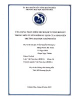 Ứng dụng phần mềm microsoft powerpoint trong môn tuyến điểm du lịch của sinh viên trường đại học khánh hòa đề tài nghiên cứu khoa học