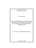 (Luận văn) quản lý bồi dưỡng năng lực chuyên môn theo chuẩn nghề nghiệp cho giáo viên ở các trường mầm non huyện tiên lữ tỉnh hưng yên