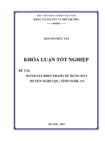 Đánh giá hiện trạng sử dụng đất huyện nghi lộc, tỉnh nghệ an
