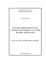 (Luận văn) dạy học nhóm ở trung tâm giáo dục quốc phòng và an ninh đại học thái nguyên