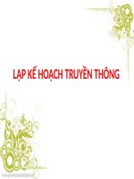 Bài Giảng Lập Kế Hoạch Truyền Thông