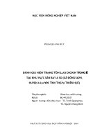Đánh giá hiện trạng tồn lưu dioxin trong đất tại khu vực sân bay a so xã đông sơn huyện a lưới tỉnh thừa thiên huế