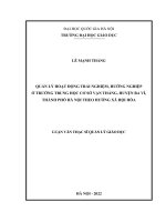 Quản lý hoạt động trải nghiệm, hướng nghiệp ở trường trung học cơ sở vạn thắng, huyện ba vì, thành phố hà nội theo hướng xã hội hóa