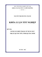 Đánh giá hiện trạng sử dụng đất thị xã quảng yên, tỉnh quảng ninh