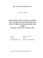 Đánh giá hiện trạng và đề xuất giải pháp nâng cao hiệu quả bảo vệ môi trường tại công ty tnhh vina yong seong khu công nghiệp đại đồng hoàn sơn tỉnh bắc ninh