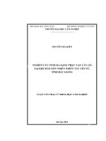 (Luận văn) nghiên cứu tính đa dạng thực vật cây gỗ tại khu bảo tồn thiên nhiên tây yên tử, tỉnh bắc giang