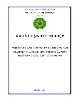 Nghiên cứu ảnh hưởng của từ trường nam châm đến quá trình sinh trưởng và phát triển của giống đậu tương dt2010