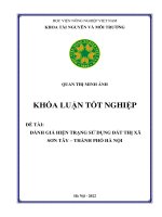 Đánh giá hiện trạng sử dụng đất thị xã sơn tây thành phố hà nội