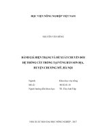 Đánh giá hiện trạng và đề xuất chuyển đổi hệ thống cây trồng tại vùng bán sơn địa huyện chương mỹ hà nội