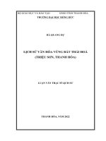 Lịch sử văn hóa vùng đất thái hoà (triệu sơn, thanh hóa)