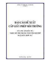 Báo cáo đề xuất cấp giấy phép môi trường Của dự án: Khu đô thị trung tâm thành phố Ngã bảy (Khu D)