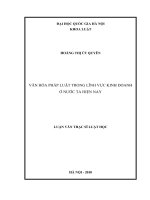 Văn hóa pháp luật trong lĩnh vực kinh doanh ở nước ta hiện nay