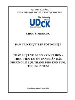 Pháp luật về đăng ký kết hôn   thực tiễn tại ủy ban nhân dân phường lê lợi, thành phố kon tum, tỉnh kon tum