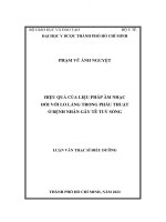 Hiệu quả của liệu pháp âm nhạc đối với lo lắng trong phẫu thuật ở bệnh nhân gây tê tủy sống