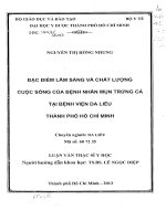 Đặc điểm lâm sàng và chất lượng cuộc sống của bệnh nhân mụn trứng cá tại bệnh viện da liễu tp  hcm