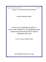 Đánh giá sự ổn định huyết động và chất lượng tỉnh mê của người bệnh sử dụng desflurane trong phẫu thuật nội soi viêm ruột thừa cấp